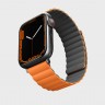 Силиконовый ремешок Uniq Revix для Apple Watch 42/44/45 мм серый/оранжевый - фото № 2