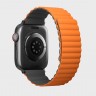 Силиконовый ремешок Uniq Revix для Apple Watch 42/44/45 мм серый/оранжевый - фото № 3
