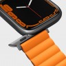 Силиконовый ремешок Uniq Revix для Apple Watch 42/44/45 мм серый/оранжевый - фото № 6