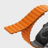 Силиконовый ремешок Uniq Revix для Apple Watch 42/44/45 мм серый/оранжевый - фото № 7