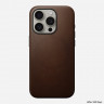 Кожаный чехол Nomad Modern Leather Case MagSafe для iPhone 15 Pro Max коричневый (Brown) - фото № 3