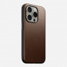 Кожаный чехол Nomad Modern Leather Case MagSafe для iPhone 15 Pro Max коричневый (Brown) - фото № 4