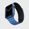 Силиконовый ремешок Uniq Revix для Apple Watch 42/44/45 мм синий/черный - фото № 2