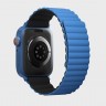 Силиконовый ремешок Uniq Revix для Apple Watch 42/44/45 мм синий/черный - фото № 3