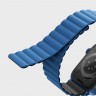 Силиконовый ремешок Uniq Revix для Apple Watch 42/44/45 мм синий/черный - фото № 4