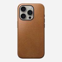 Кожаный чехол Nomad Modern Leather Case MagSafe для iPhone 15 Pro Max светло-коричневый (English Tan)