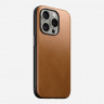 Кожаный чехол Nomad Modern Leather Case MagSafe для iPhone 15 Pro Max светло-коричневый (English Tan) - фото № 4