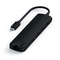 USB-C адаптер Satechi Type-C Slim Multiport с Ethernet Adapter черный (ST-UCSMA3K)