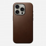 Кожаный чехол Nomad Modern Leather Case MagSafe для iPhone 15 Pro коричневый (Brown)