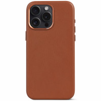 Чехол Decoded Leather Back Cover с MagSafe для iPhone 15 Pro Max коричневый (Tan)