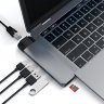 Хаб Satechi Aluminum Type-C Pro Hub Adapter With Ethernet для MacBook Pro (USB-C) серый космос - фото № 3