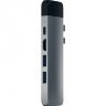 Хаб Satechi Aluminum Type-C Pro Hub Adapter With Ethernet для MacBook Pro (USB-C) серый космос - фото № 2