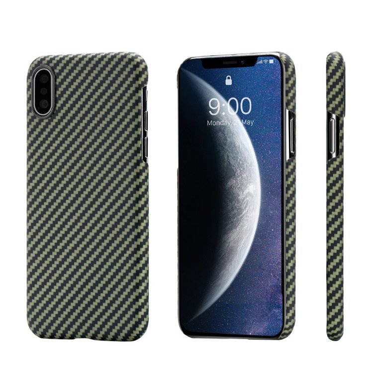 Чехол PITAKA MagEZ Case для iPhone Xs Max зелёный карбон Twill (KI9005XM)