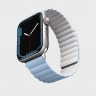 Силиконовый ремешок Uniq Revix для Apple Watch 38/40/41 мм белый/голубой - фото № 2