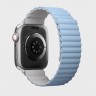 Силиконовый ремешок Uniq Revix для Apple Watch 38/40/41 мм белый/голубой - фото № 3