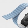 Силиконовый ремешок Uniq Revix для Apple Watch 38/40/41 мм белый/голубой - фото № 4