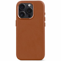 Чехол Decoded Leather Back Cover с MagSafe для iPhone 15 Pro коричневый (Tan)