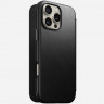 Кожаный чехол-книжка Nomad Modern Leather Folio с MagSafe для iPhone 16 Pro Max черный (Black)