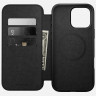 Кожаный чехол-книжка Nomad Modern Leather Folio с MagSafe для iPhone 16 Pro Max черный (Black) - фото № 2