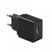 Сетевое зарядное устройство EnergEa AmpCharge 18 Вт (USB-A QC 3.0) черное