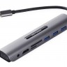 Адаптер iNeez Type-C 9 in 1 (3 USB3.0/SD/microSD/HDMI/Audio/VGA/PD) серый