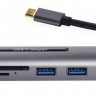 Адаптер iNeez Type-C 9 in 1 (3 USB3.0/SD/microSD/HDMI/Audio/VGA/PD) серый - фото № 2