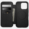 Кожаный чехол-книжка Nomad Modern Leather Folio с MagSafe для iPhone 16 Pro черный (Black) - фото № 2