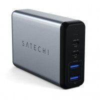 Сетевое зарядное устройство Satechi Dual 75W Type-C Travel Charger с USB-C PD Fast серый космос (ST-MC2TCAM)