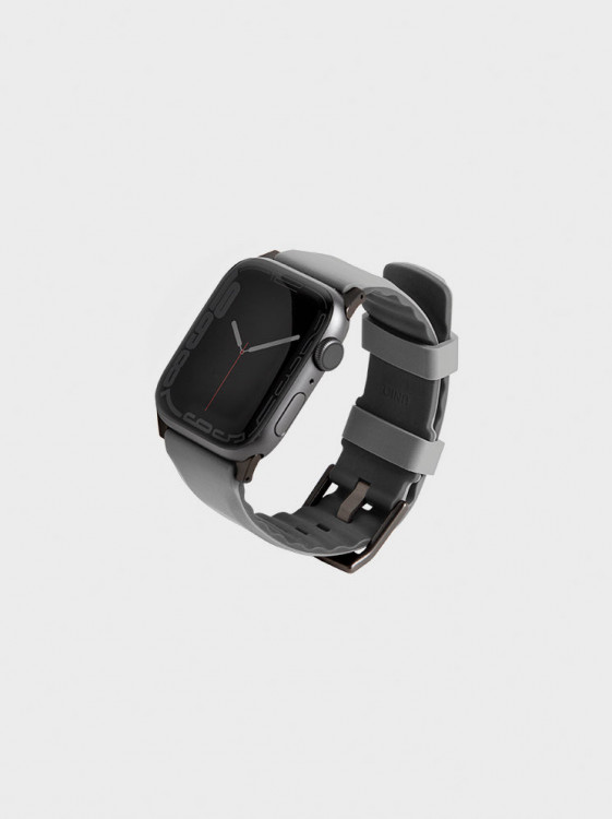 Силиконовый ремешок Uniq Linus для Apple Watch 42/44/45/49 мм серый