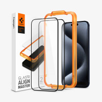 Защитное стекло SPIGEN AlignMaster GLAS.tR 2 Pack для iPhone 15 Pro (Black) 2 шт.