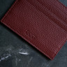 Картхолдер из зернистой натуральной кожи DOST Leather Co. бордовый - фото № 2