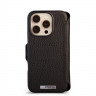 Кожаный чехол-книжка Vaja Wallet V-Mag для iPhone 16 Pro черный (Floater Black)