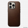 Кожаный чехол Nomad Modern Leather Case с MagSafe для iPhone 16 Pro коричневый (Brown) - фото № 2