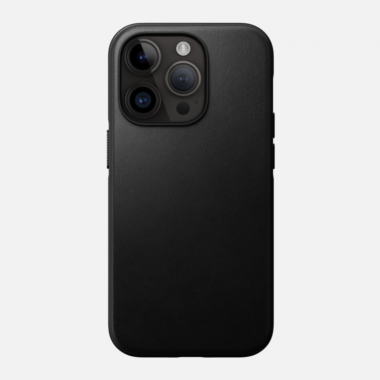 Кожаный чехол Nomad Modern Leather Case MagSafe для iPhone 14 Pro Max черный (Black)