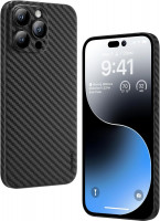 Чехол Memumi ультра тонкий 0.3 мм для iPhone 15 Pro черный карбон