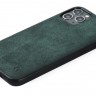 Чехол Gurdini Premium Alcantara для iPhone 11 Pro тёмно-зеленый - фото № 3
