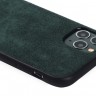 Чехол Gurdini Premium Alcantara для iPhone 11 Pro тёмно-зеленый - фото № 4