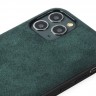 Чехол Gurdini Premium Alcantara для iPhone 11 Pro тёмно-зеленый - фото № 5