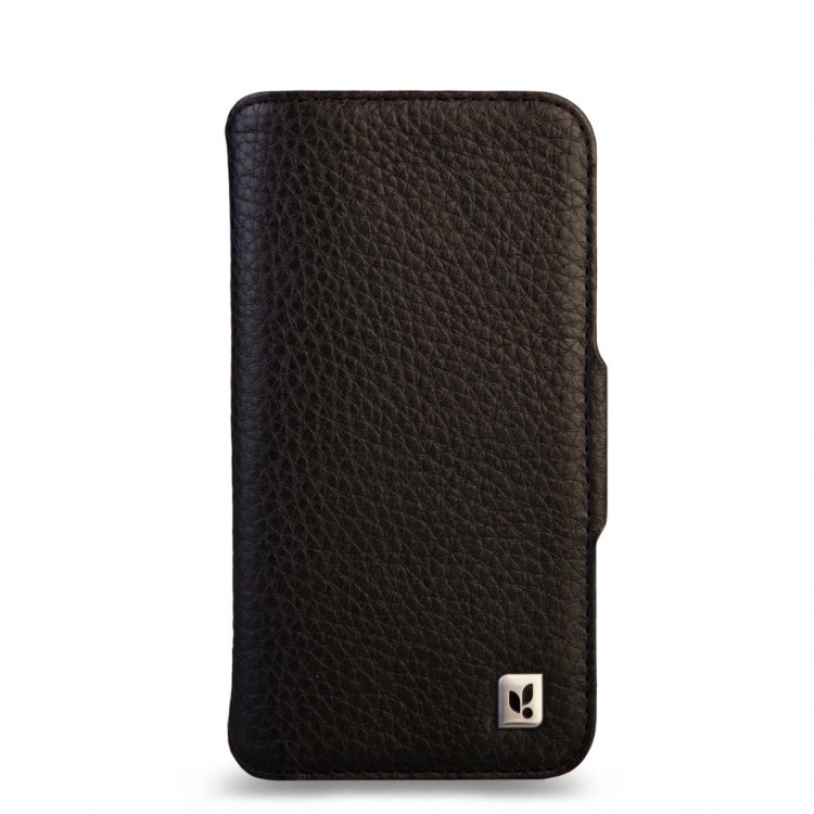 Кожаная обложка-кошелек Vaja Wallet wrap add-on V-Mag для iPhone 16 Pro черный (Floater Black)