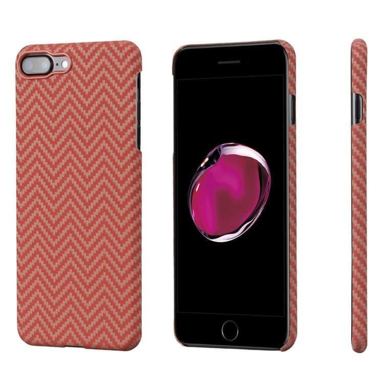 Чехол PITAKA MagEZ Case для iPhone 7/8 Plus красный карбон ёлочка Herringbone (KI8009S)