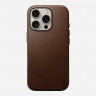 Кожаный чехол Nomad Traditional Leather Case с MagSafe для iPhone 16 Pro коричневый (Brown) - фото № 3
