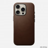 Кожаный чехол Nomad Traditional Leather Case с MagSafe для iPhone 16 Pro коричневый (Brown) - фото № 4