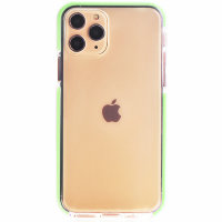 Силиконовый чехол Gurdini Crystal Ice для iPhone 11 кислотно-зелёный матовый
