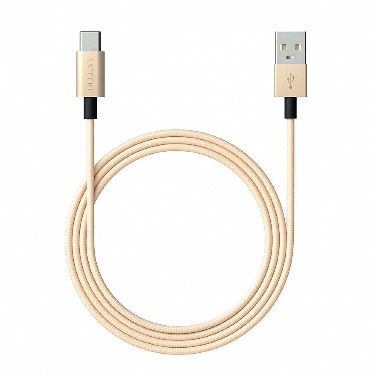 Кабель Satechi Aluminum Type-C USB 3.1 to Type-A USB 2.0 Cable золотой (ST-TCTAG)