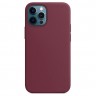 Силиконовый чехол Gurdini Silicone Case для iPhone 12 / 12 Pro бордовый (Plum)