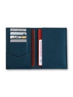 Чехол-книжка для паспорта, карт, прав из натуральной кожи DOST Leather Co. синий