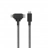 Кабель Native Union Belt Cable Duo USB-C to USB-C & Lightning 1.5 м зебра - фото № 2