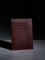 Картхолдер+ из зернистой натуральной кожи DOST Leather Co. бордовый