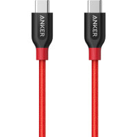 Кабель Anker PowerLine+ USB-C to USB-C 2.0 Nylon Braided (0,9 метра) красный