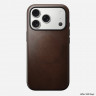 Кожаный чехол Nomad Modern Horween Leather Case для iPhone 17 Pro коричневый (Rustic Brown) - фото № 4